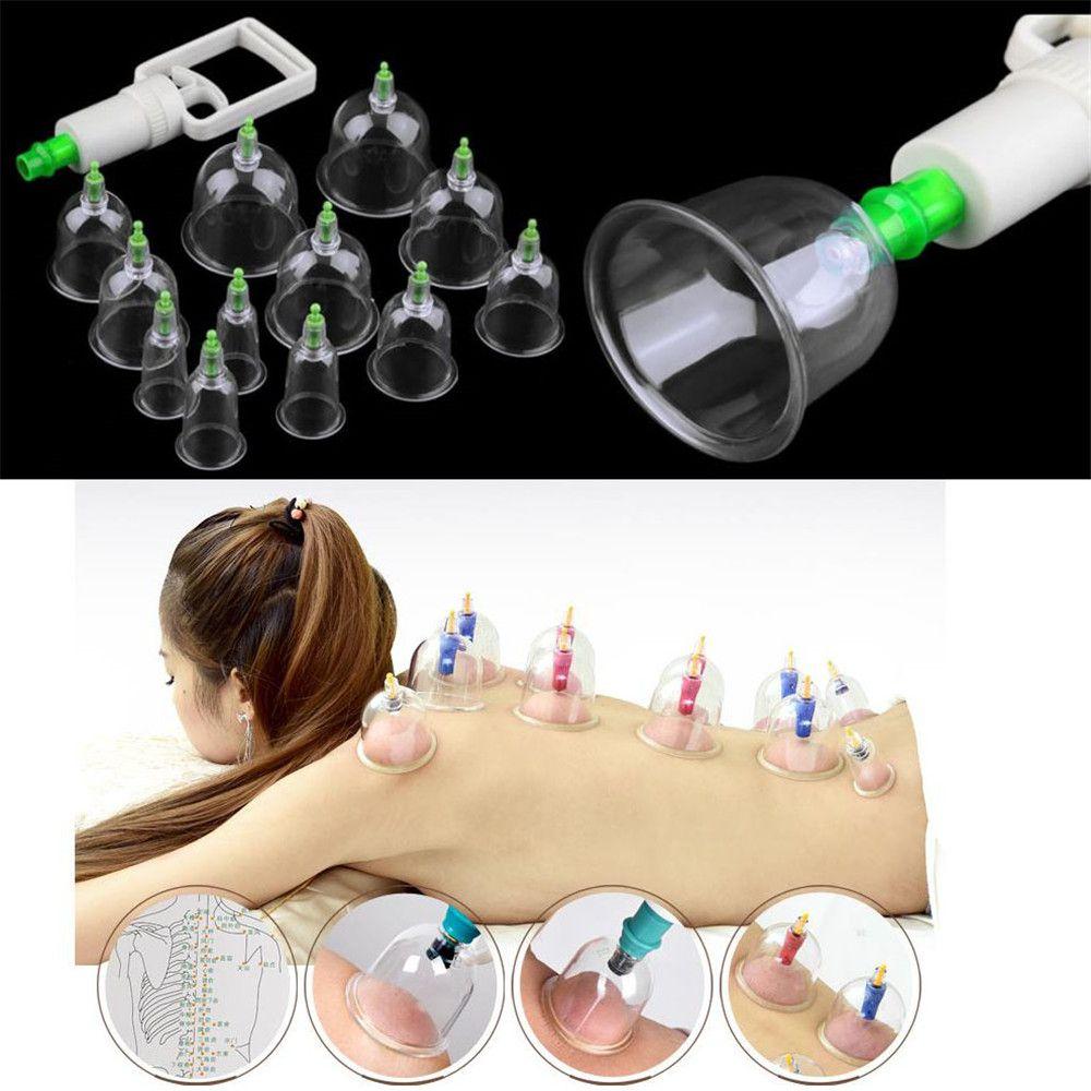 tijnwny 12 Pcs New Portable Body Care Health Massage Chinese Medical Vacuum Cupping Set Suction Therapy
