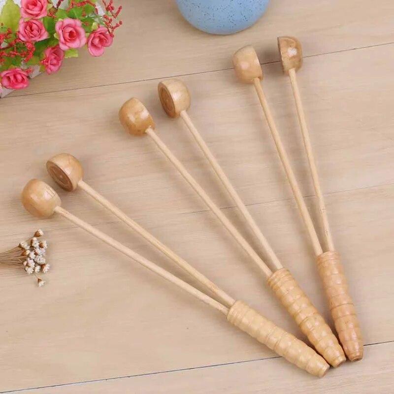 NATAWA Portable Massage Hammer Round Wooden Knock Back Neck Waist Leg Relax Home Hammer Massage Stick Health Care