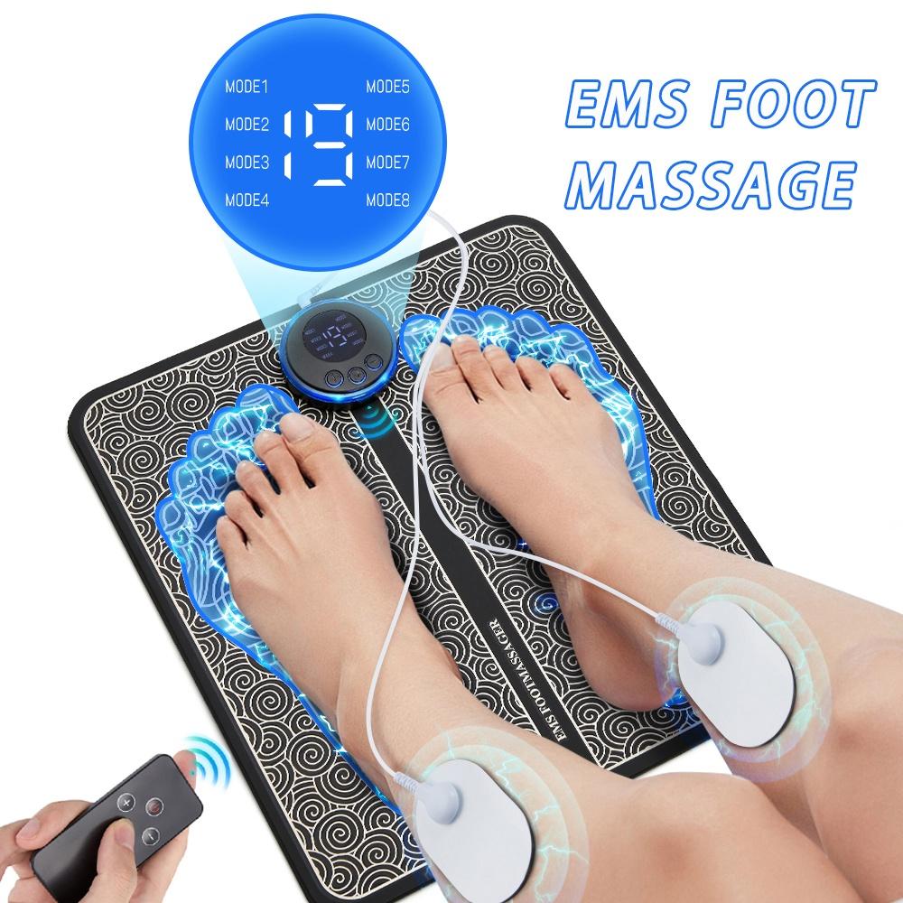 YJMP beauty health Foot Massage Mat USB Charge LED Digital Display 19 Modes 8 Gears EMS Electric Foot Acupoint Massager Muscle Relieve Cushion