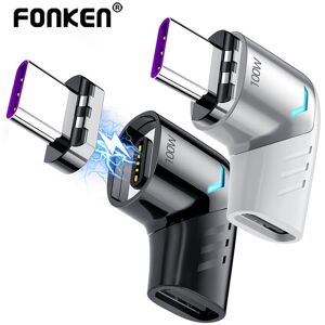 FONKEN Magnetic Cable Adapter 100W USB Type C Cable Converter for Ipad Pro Macbook 2019 2018 Magnet Adapter Cable Connector Bent