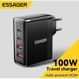 Essager 100W USB Type C Charger 65W PD Quick Charge4.0 3.0 Type-C Fast Charging For iPhone 14 13 12 Xiaomi Macbook 13 Pro Laptop