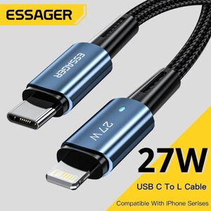 Essager USB Type C Cable for Iphone 14 13 12 Pro Max Mini Xs Xr X 8 IPad MacBook PD 27W Fast Charge Charger Lightning Wire Cord