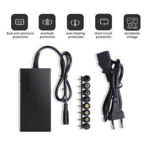 TOMTOP JMS 96W Universal Laptop Power Charger AC Adapter with 8 DC Jack Plug Converters 12V to 24V Adjustable