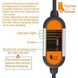 TOMTOP JMS EV Charger, Portable Aluminum Alloy EV Charger with Extension Cord Overvoltage Protection Carry Bag