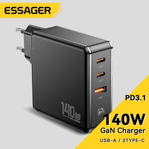Essager Esaager GaN Charger 140W USB Type C PD Fast Charger with Quick Charging 4.0 3.0 USB Phone Charger For MacBook Laptop Smartphone