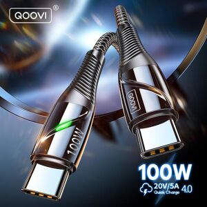 QOOVI 100W USB C to USB Type C Cable PD Quick Charge 4.0 Fast Charging For Xiaomi Mi11 Samsung Macbook iPad USB-C Charger Cord