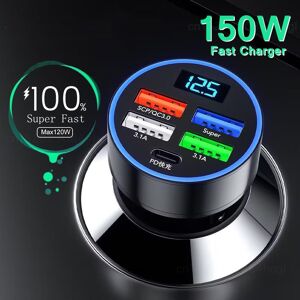 Lenovo Dreamlife Car Charger 5 Ports Fast Charge PD QC3.0 USB C Car Phone Charger Type C Adapter In Car  For All Kinds Of Phones