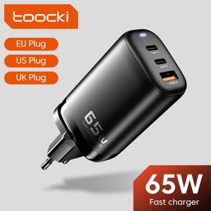 Toocki 65W GaN Fast Charge Adapter For MacBook Pro Laptop Type C PD Quick Charger For iPhone 13 14 iPad Huawei Xiaomi Samsung