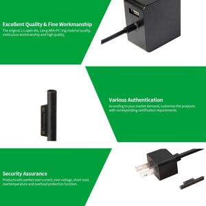 TOMTOP JMS Laptop Power Adapter High Efficiency AC Adpter Replacement for Microsoft Surface Pro Power Adapter