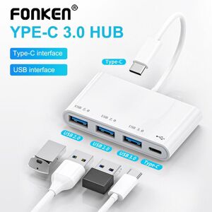 Fonken 4 in 1 USB Hub 4 Ports USB 2.0 3.0 Splitter High Speed Multi Splitter Type C Adapter Expander For Laptop Notebook