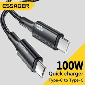 Essager Type C to Type C Cable 100W PD Fast Charging USB C to USB C Charger Cord C to C Wire For MacBook iPad Xiaomi Realme POCO