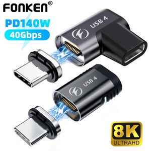 Fonken 140W USB C To Type C Magnetic Adapter USB 4.0 Charging Adapter 40Gbps Thunderbolt4 Fast Charging 8K 120Hz Vedio Converter For Phone Laptop