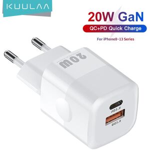 KUULAA 20W GaN USB C Charger Fast Charging Type C PD USB Charger For iPhone 14 13 12 11 Pro Max Samsung S20+ Huawei Xiaomi iPad