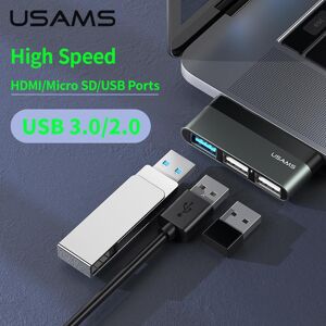 USAMS Type C Cable Mini Hub USB 3.0 2.0 Hub Multi USB Splitter Adapter TF Docking Station For iPad Pro Laptop Phone PC USB Hub Expander High Speed