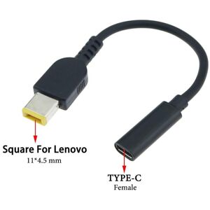 FYUU-autoparts USB-C Type C to Square Tip Power Adapter Cable for Lenovo ThinkPad IdeaPad Yoga