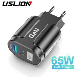 USLION USB-C PD 65W Fast Charge Adapter For MacBook Pro Laptop Type-C Quick Charger For iPhone 13 12 Pro Max iPad Huawei Xiaomi Samsung