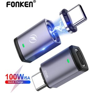 Fonken PD 100W Type C To Type C Magnetic Adapter 5A Fast Charging Type C Magnet Converter Magnetic Type C Adapter