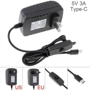 DiGiYes 5V 3A Power Adapter Charger Converter with Switch Suitable Fit for Raspberry Pi 4 TypeC USB Power