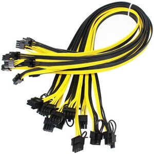 Topfactory 10x 30cm 6Pin to 8Pin (6+2) Breakout PCI-E Cable 18AWG For Mining Graphics Card