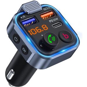 TIanmao Smartmall FM Transmitter Wireless Bluetooth 5.0 Radio Car Kit, Hands Free Calling, Mp3 Player Receiver Hi Fi Bass Support U Disk