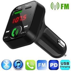 Apexcar Car FM Transmitter Bluetooth 5.0 MP3 Player USB + Type-C Port Fast Charger Car Handsfree Call Micro SD/TF Car Reader