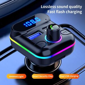 YJMP Auto Parts Car FM Transmitter Modulator Bluetooth 5.0 Handsfree Kit Car Audio MP3 Player Support U-disk TF Card Auto Dual USB 4.2A Fast Charger