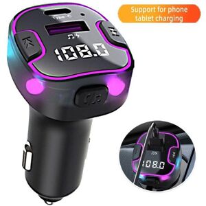 Phoenixs Car 1PC 15W Type-C+USB Port Car Fast Charger,Bluetooth 5.3 FM Transmitter,MP3 Player Handsfree Call Wireless Bluetooth Adapter