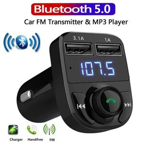 Phoenixs Car FM Transmitter Car Wireless Bluetooth Car Kit Handsfree Car MP3 Audio Player Dual USB Radio Modulator Car Kit 3.1A USB Charger