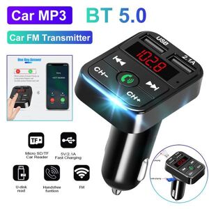 Apexcar BT5.0 FM Transmitter Bluetooth Handsfree MP3 Music Player Dual USB Radio Modulator Wireless Audio Adapter Car Charger
