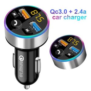 Car Accessories Bluetooth 5.0 MP3 Player QC3.0+2.4A Fast Charging Car Charger FM Transmitter