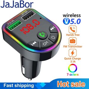 Fashion FS FM Transmitter Car Bluetooth 5.0 Wireless Handsfree Kit FM Modulator Support TF Card U Disk Playback Car MP3 Player