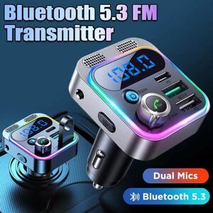 Apexcar Car Bluetooth 5.3 FM Transmitter PD30W QC3.0 Car Charger Dual Mics Deep Bass Sound Car Adapter MP3 Player