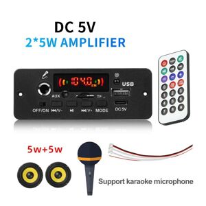 YJMP TechL 10W Amplifier Bluetooth DIY MP3 Decoder Board 5W DC 5V Music Player Car FM Radio Module TF USB Record Handsfree Call Microphone