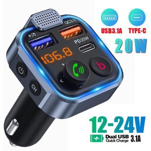 Billion Car FM Transmitter Dual USB PD Fast Charge FM Transmitter Radio Handsfree Car FM Modulator Type C Mp3 Player Receiver Hi Fi Bass Support U Disk