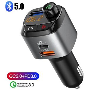 Apexcar Car Wireless Bluetooth 5.0 FM Transmitter Radio Adapter, Car  PD Charger With 3 USB Ports  Music Player Hands Free Calling