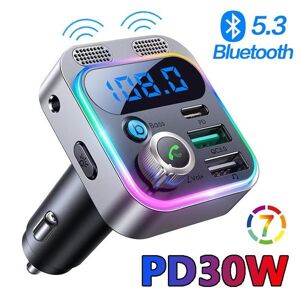 Adams Car Market Bluetooth FM Transmitter For Car Stronger Dual Mics Deep Bass Sound 48W PD&QC3.0 Car Charger Bluetooth Adapter