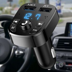 Phoenixs Car Car Hands-free Bluetooth-compaitable 5.0 FM Transmitter Car Kit MP3 Modulator Player Handsfree Audio Receiver 2 USB Fast Charger
