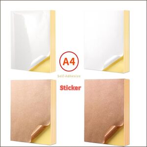 HansTech A4 White/Kraft Printable Sticker Self Adhesive Sticker Label Matte glossy Paper Sheet for Laser Inkjet Printer Copier