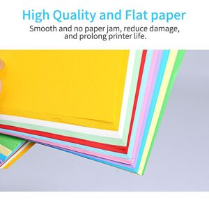 TOMTOP JMS 100 Sheets A4 Color Copy Paper 210x297mm/8.3x11.7in Printer Paper 70GSM for Copy Printing Writing