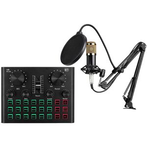 TOMTOP JMS Sound Card & Microphone Set V8 Plus Soundcard BM800 Condenser Microphone for Live Broadcasting