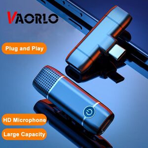 VAORLO Wilress Microphone With Clip Low Latency Fast Transmission Mini Mic For Live Large Capacity For Type-C 8Pin Smartphones All Compatible