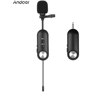 Andoer Wireless Lavalier Lapel Mic Rechargeable Clip-on Microphone System with Noise Conduction 20