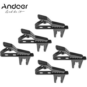 Andoer EY-J06A 5pcs 5mm Wired Lapel Mic Tie Clip