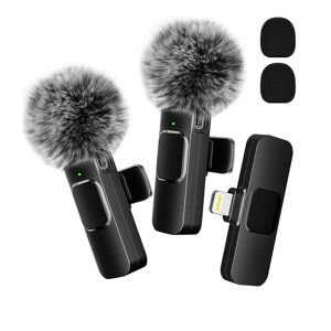 QINQING Wireless Lavalier Microphone Audio Video Recording Mini Mic For iPhone Android Laptop Live Gaming Mobile Phone Microphone