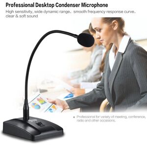 TOMTOP JMS Professional Wired Desktop Condenser Microphone Cardioid with 10ft XLR-to-1/4" Detachable Cable for