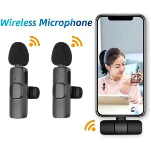 YJMP Wireless Lavalier Microphone 1 Audio Receiver + 2 Mic Audio Video Gaming Recording Vlog Live Phone Microphone Type-C Plug-and-Play For IPhone Android