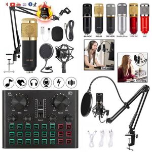 91530103MAC32JTX96 Microphone Kit Condenser Microphone Kit with V8 Plus Live Sound Card,Spectrum Button Light Wireless Bluetooth Voice Changer Device