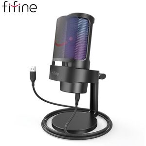 Fifine A8 Recording Studio Microphone USB Podcast MIcrophone Mike RGB Gaming Condenser Microphone