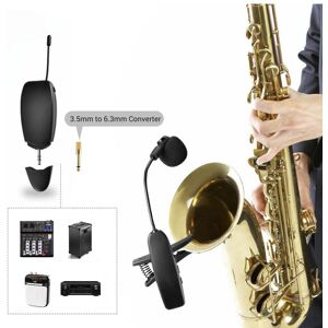 TOMTOP JMS UHF Wireless Cardioid Condenser Microphone Clip-on Musical Instrument Mic for Saxophone Trumpets