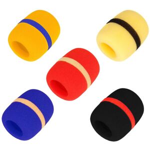 TOMTOP JMS 5 Pack Thick Foam Mic Cover Handheld Microphone Windscreen Colorful Microphone Sponge Cover for Karaoke DJ Stage Performance